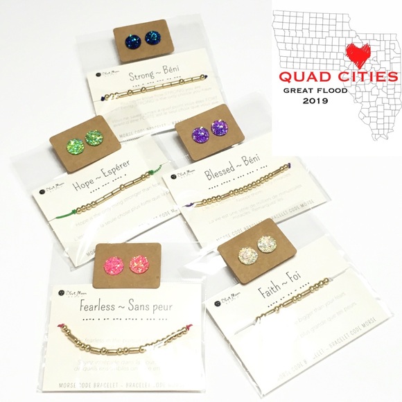 *FREE EARRINGS* Morse Code Bracelet BLESSED - Picture 6 of 8